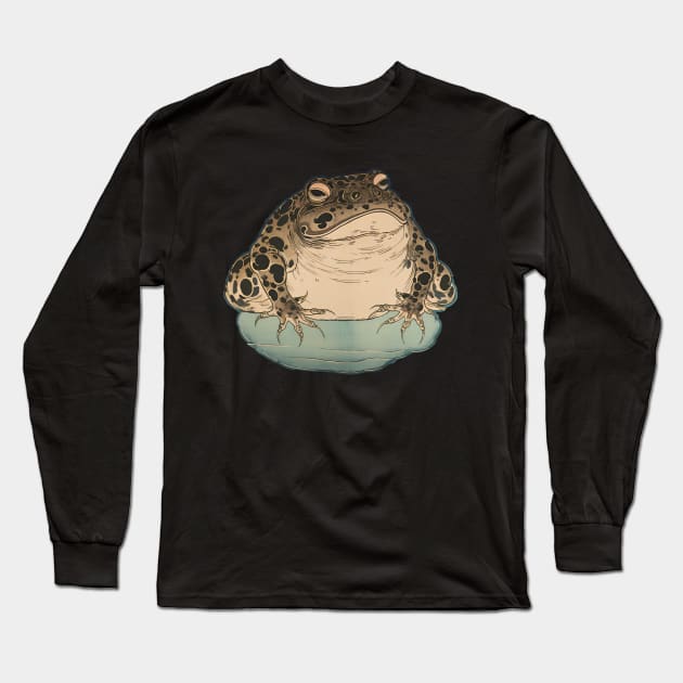 Japanese Frog: Asian American and Pacific Islander Heritage Month, United States on a Dark Background Long Sleeve T-Shirt by Puff Sumo